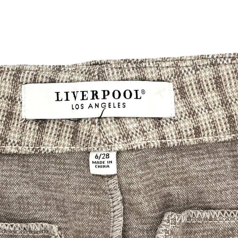 Liverpool Los Angeles Womens Check Knit Dress Pants Straight Leg Mid Rise 6 - Picture 2 of 7